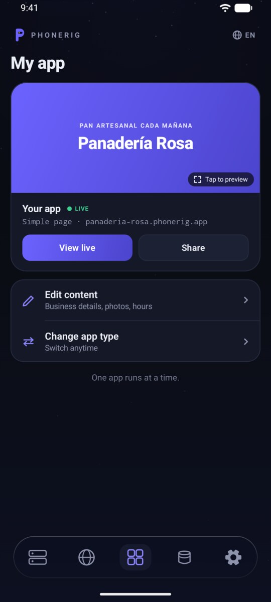 My app tab